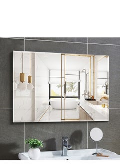 Golden Wall Mirror Full Length Mirror Self Adhesive Mirror Full Body Mirror Wall-Mounted Bathroom Mirror Modern Large Hanging Dressing Mirror for Bedroom, Living Room(60*80cm)  - Image 1