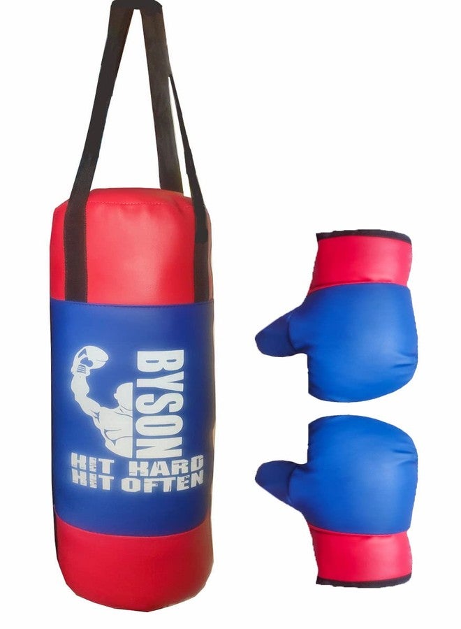 Byson Hit Hard Junior Boxing kit for Kids Age 4-9 yrs in Blue/Red Colour Including Punching Bag,Gloves & headguard - Image 3