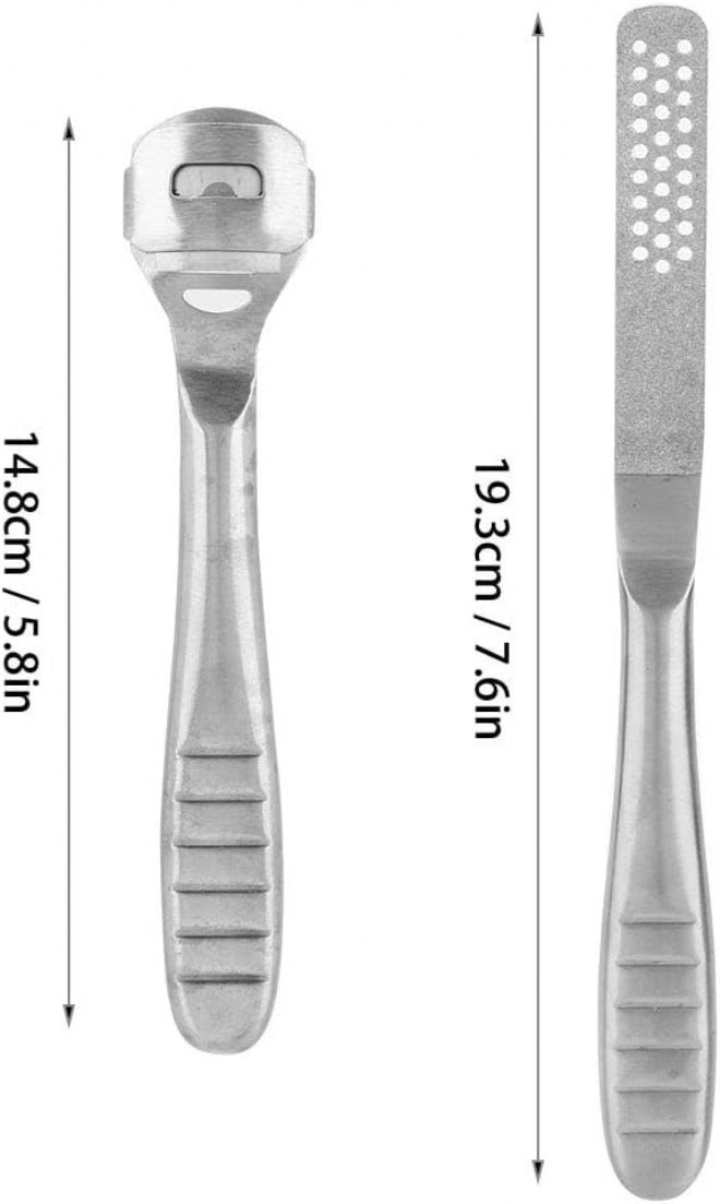 Callus Shaver, Callus Remover for Feet Foot Shaver 2pcs Stainless Steel Callus Shaver Hard Dead Skin Remover Anti Skid Handle Foot Care - Image 3
