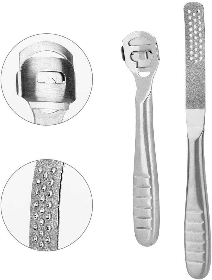 Callus Shaver, Callus Remover for Feet Foot Shaver 2pcs Stainless Steel Callus Shaver Hard Dead Skin Remover Anti Skid Handle Foot Care - Image 2