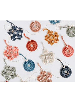 Royalmacram Macrame Snowflake Ornament Macrame Circle Ornament Diffuser Gift Wrap Tassel Wine Bottle Charmpart2