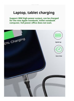 M-PARD M-PARD Transparent woven data cable 1.2M USB C (Type-c) to lightning charging cable 4-foot - MFi certified lightning cable compatible with iPhone 14/14 Pro/14 Pro Max, iPhone 13/12/11/X/XR/XS/8 series, iPad 9, AirPods Pro, etc  - Image 3