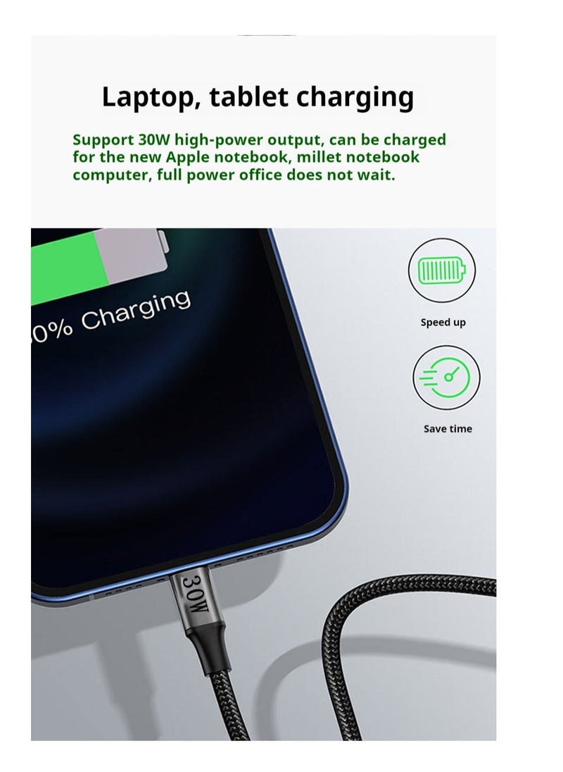 M-PARD - M-PARD Transparent woven data cable 1.2M USB C (Type-c) to lightning charging cable 4-foot - MFi certified lightning cable compatible with iPhone 14/14 Pro/14 Pro Max, iPhone 13/12/11/X/XR/XS/8 series, iPad 9, AirPods Pro, etc - Image 1