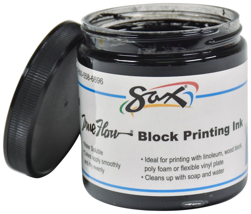 Sax 1299777 True Flow Water Soluble Block Printing Ink - 16 Ounces - Black - Image 3