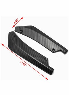 KASTWAVE Rear Bumper, Canard Diffuser Splitter, Valence Spoiler Fin Lip Trim, Universal Fit (Carbon Fiber Pattern) 4.48""x17.63""  - Image 3