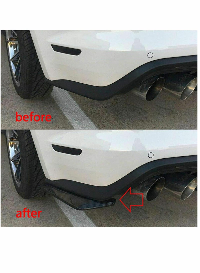 KASTWAVE Rear Bumper, Canard Diffuser Splitter, Valence Spoiler Fin Lip Trim, Universal Fit (Carbon Fiber Pattern) 4.48""x17.63"" - Image 4