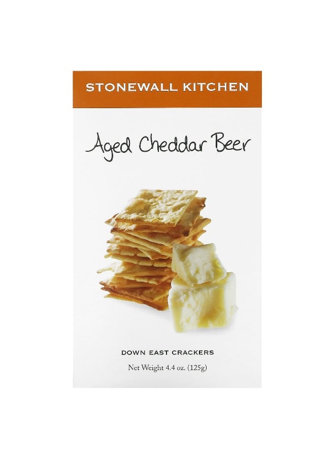 Stonewall Kitchen Stonewall Kitchen, Down East Crackers, Aged Cheddar Beer, 4.4 oz (125 g)  - Image 1