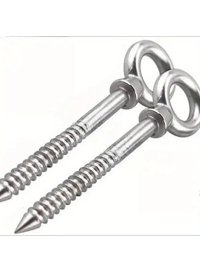 Heavy Duty Stainless Steel Eye Bolts M8x80 2pcs Rust Resistant Fasteners - Image 1