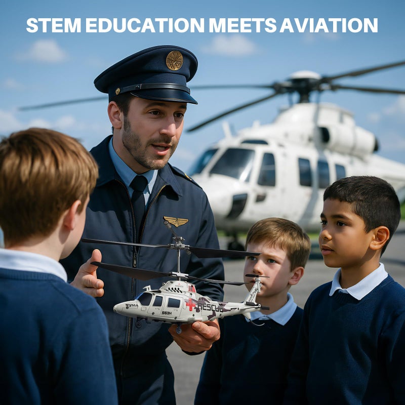 SYMA Remote Control Helicopter - S53H Rescue RC Helicopters with Upgraded Protection System, Lifelike Simulation, Easy to Fly, Educational Toy & Gift for Boys Girls Beginners - Image 2