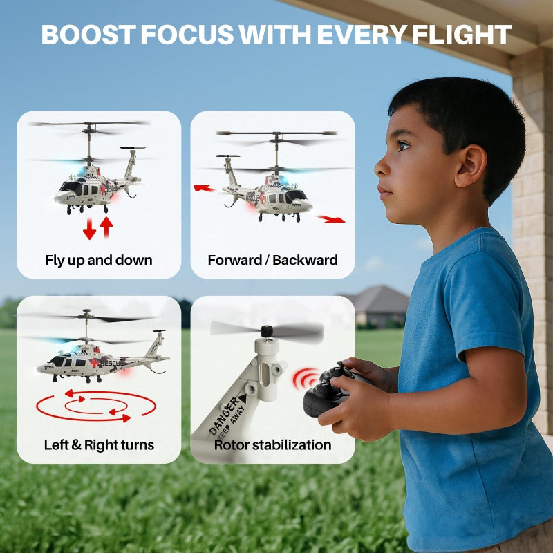 SYMA Remote Control Helicopter - S53H Rescue RC Helicopters with Upgraded Protection System, Lifelike Simulation, Easy to Fly, Educational Toy & Gift for Boys Girls Beginners - Image 4