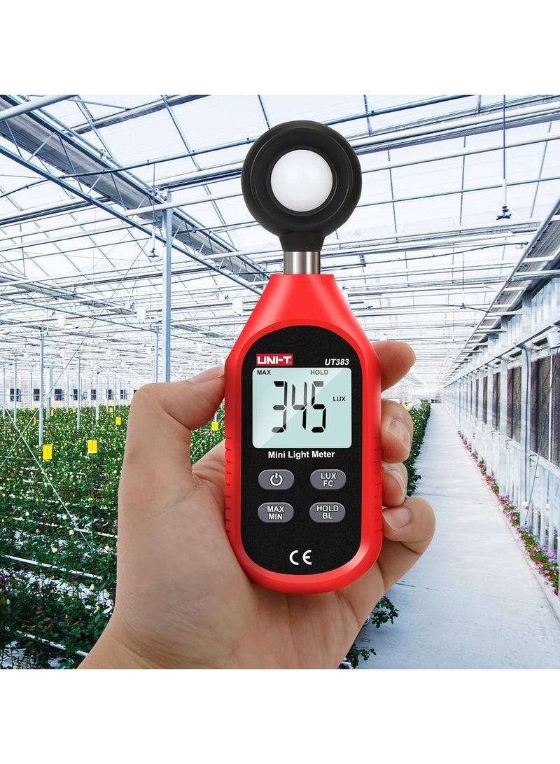 UNI-T UNI-T UT383 Light Meter Lux Meter Lumens Digital Illuminance Meter 0~199,900 Lux (0~18,500 FC) Foot Candles Luxmeter for Film Photography Plants Photometer Lighting Intensity Brightness Measurement - Image 2