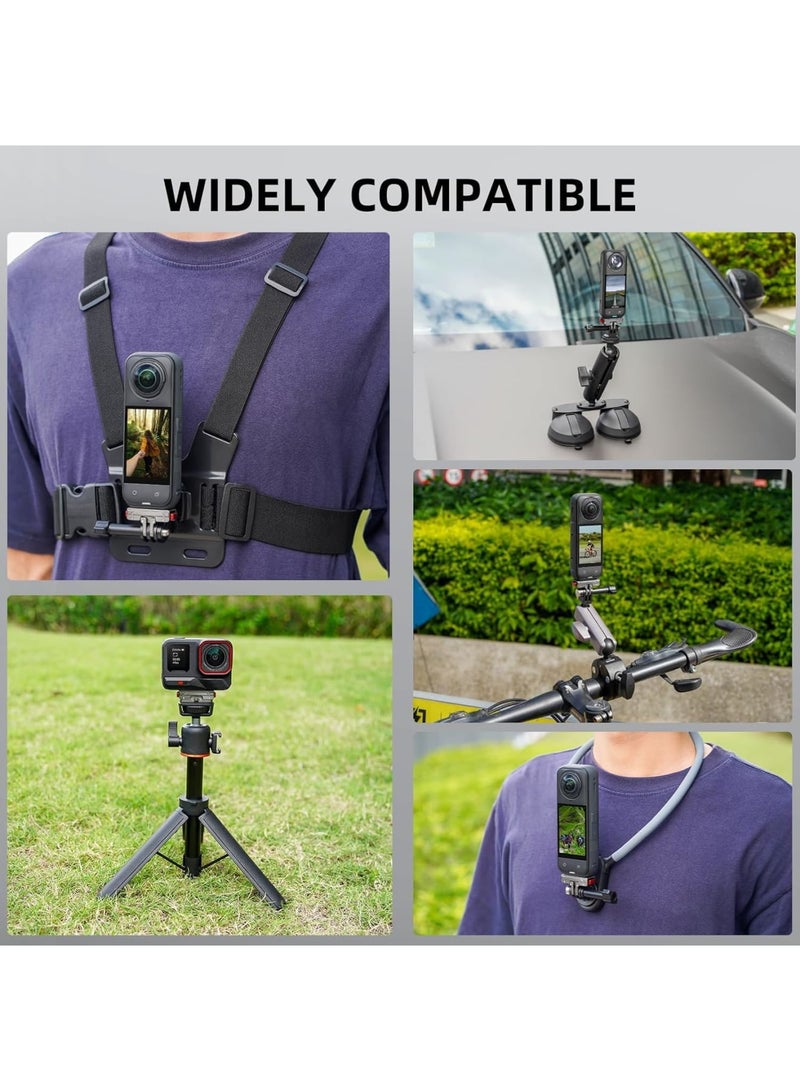 SYOSI Magnetic Quick Release Base for Insta360 X5/Ace Pro, Quick Release Mount, with 1/4” Threaded Hole & Foldable Action Camera Adapter for Tripods, Selfie Sticks, Monopods and Camera Accessories - Image 4