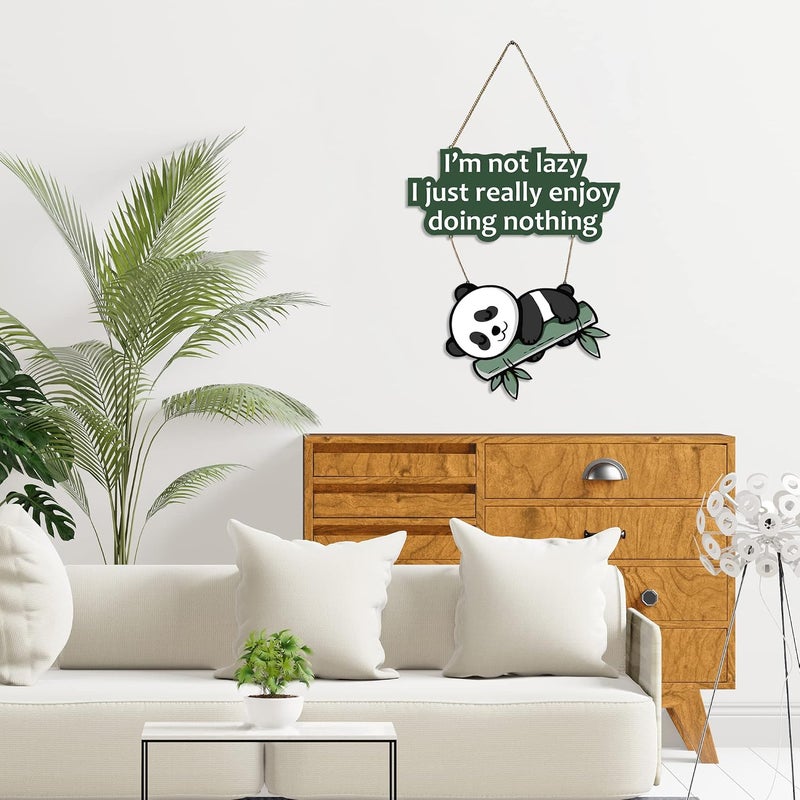 آرتفيب Lazy Panda معلقة حائط خشبية مطبوعة مع اقتباسات لديكور المنزل | المكتب | الهدايا | غرفة المعيشة | غرفة النوم | قطع ديكور خشبية | لوحة حديثة | معلقات فنية جدارية (WH_5701N) - Image 5