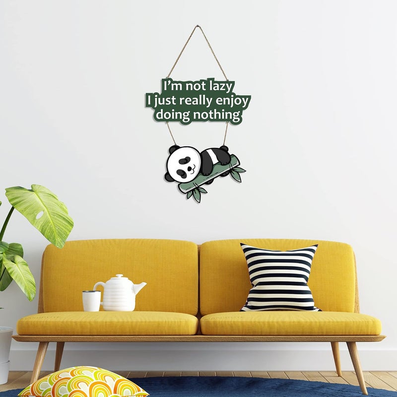 آرتفيب Lazy Panda معلقة حائط خشبية مطبوعة مع اقتباسات لديكور المنزل | المكتب | الهدايا | غرفة المعيشة | غرفة النوم | قطع ديكور خشبية | لوحة حديثة | معلقات فنية جدارية (WH_5701N) - Image 4