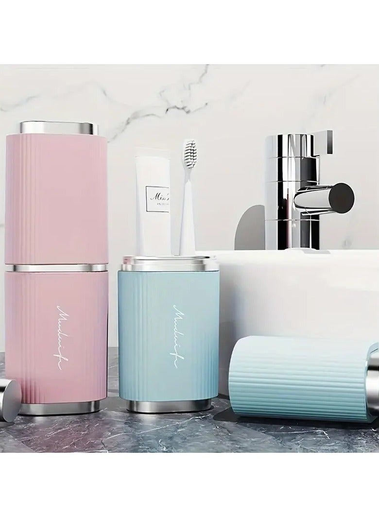 Goolsky 1pc, Toothbrush Storage Box, Student Travel Cup, Portable Mouthwash Cup, Creative Toothbrush Set, Travel Toothbrush Cup, Cleaning Supplies, Cleaning Tools, Going to College, Preparing for School - Image 3