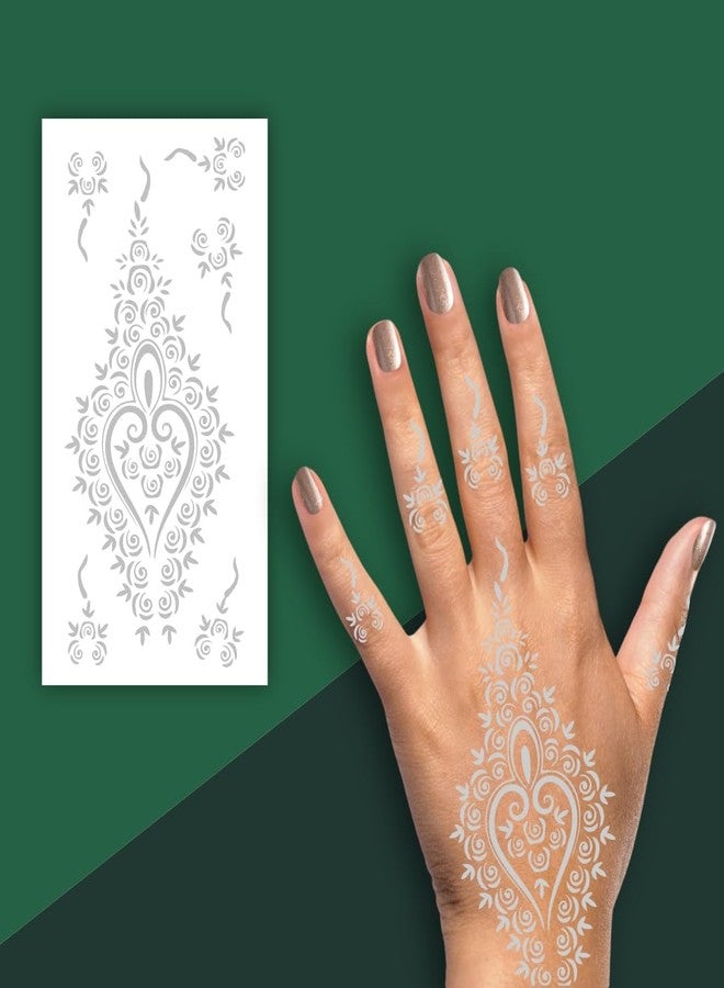 VANVATI Centered Palm Mehndi Bloom with Finger Beautiful Art for Every Function, Simple Mehndi Sticker for Girls & Women - Image 1