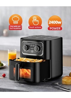 SILVER CREST 10L  Air Fryer Oven with LED Digital Touch Screen Visual Window, 360 Degree Full Baking, Non-Stick Cooking Surface Dishwasher Safe Basket, Black  - Image 4