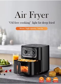 SILVER CREST 10L  Air Fryer Oven with LED Digital Touch Screen Visual Window, 360 Degree Full Baking, Non-Stick Cooking Surface Dishwasher Safe Basket, Black  - Image 2
