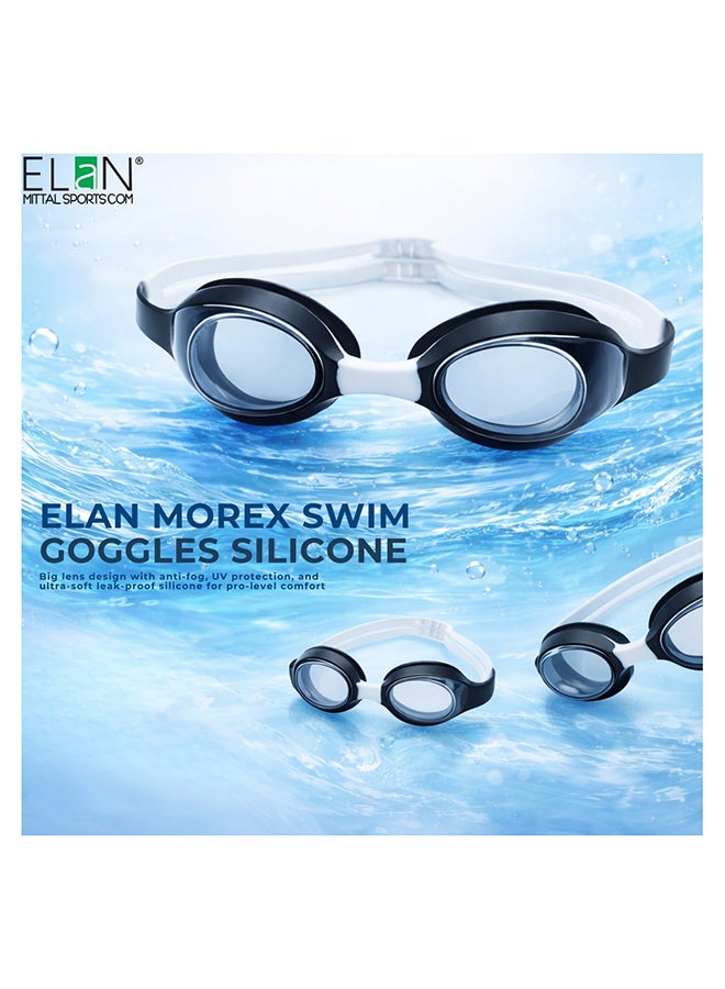 ELAN Morex Kids Professional Swim Goggles - Sleek Black Silicone Model - High-Suction Vacuum Leak-Proof Seal for Boys & Girls, Anti-Fog & UV Protection, Soft Training Goggles - Image 2