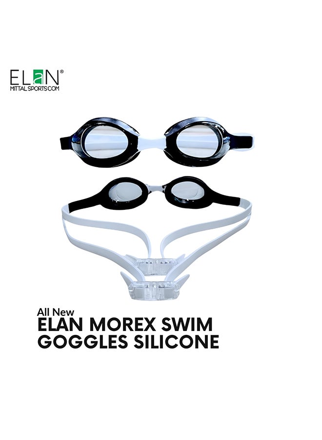 ELAN Morex Kids Professional Swim Goggles - Sleek Black Silicone Model - High-Suction Vacuum Leak-Proof Seal for Boys & Girls, Anti-Fog & UV Protection, Soft Training Goggles - Image 1
