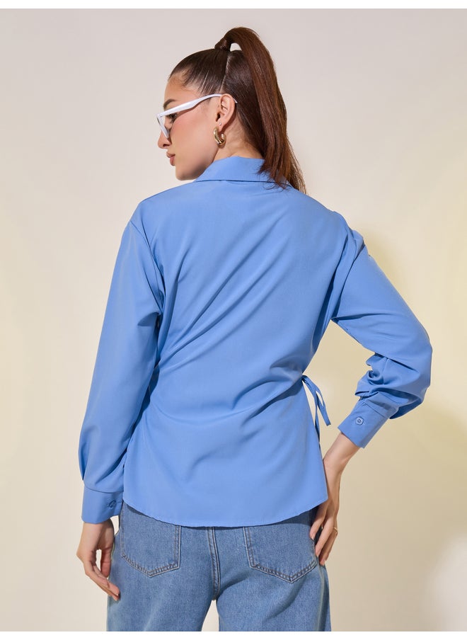 Take Two Take Two Solid Side Waist Drawstring Regular Fit Shirt  - Image 4