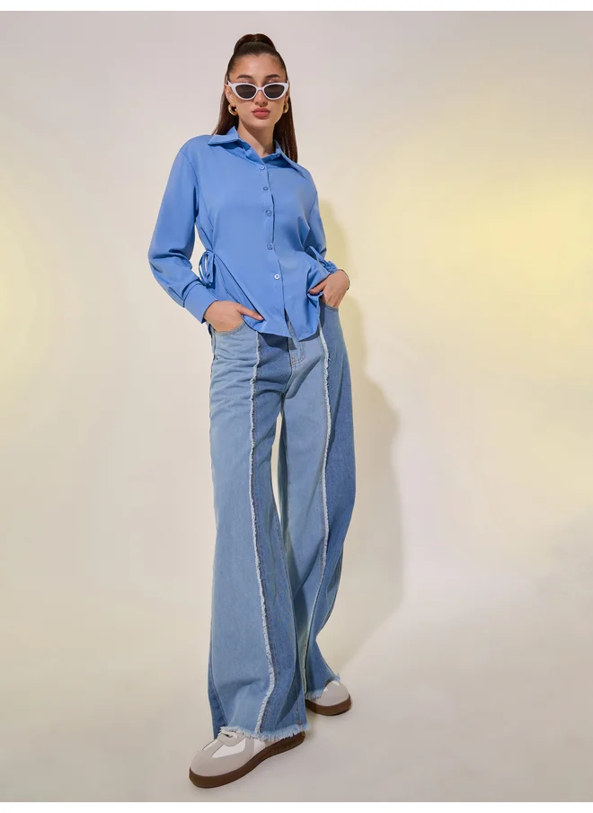 Take Two Take Two Solid Side Waist Drawstring Regular Fit Shirt
