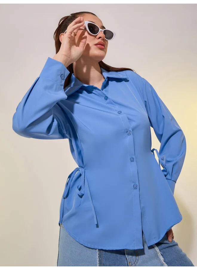 Take Two Take Two Solid Side Waist Drawstring Regular Fit Shirt
