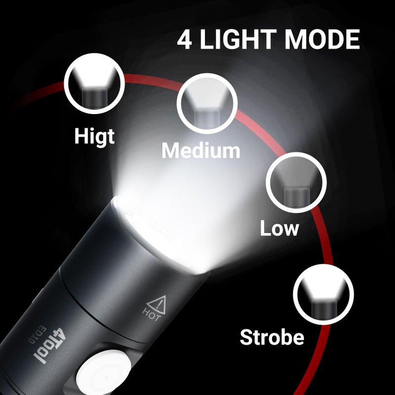 NEXTORCH 4TOOL 1400 Lumens Rechargeable High Lumens Type-C USB Mini LED Flashlights Compact EDC Pocket Torch for Camping Hiking Police Law Enforcement Hunting - Image 3