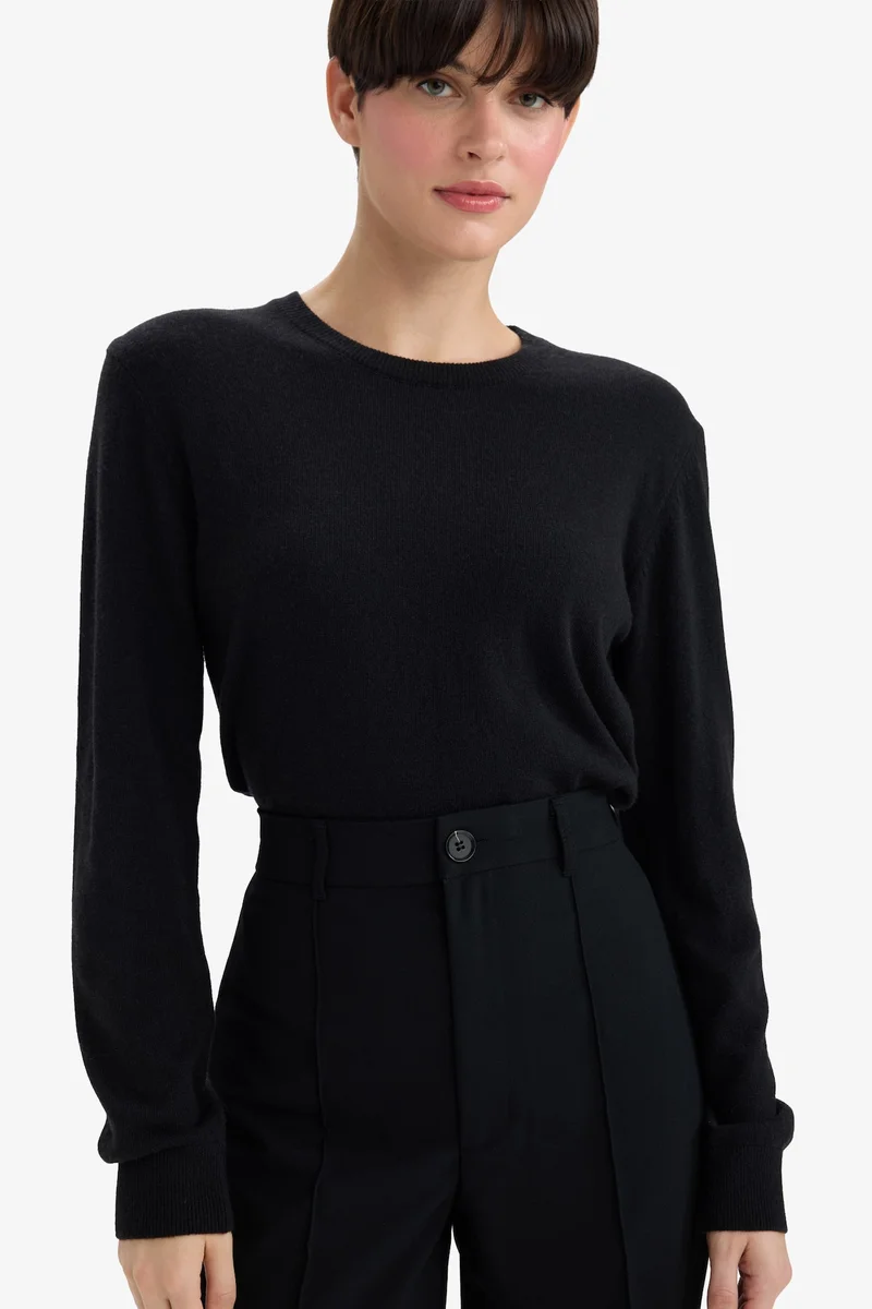 ديفاكتو Regular Fit Crew Neck Knitwear Pullover