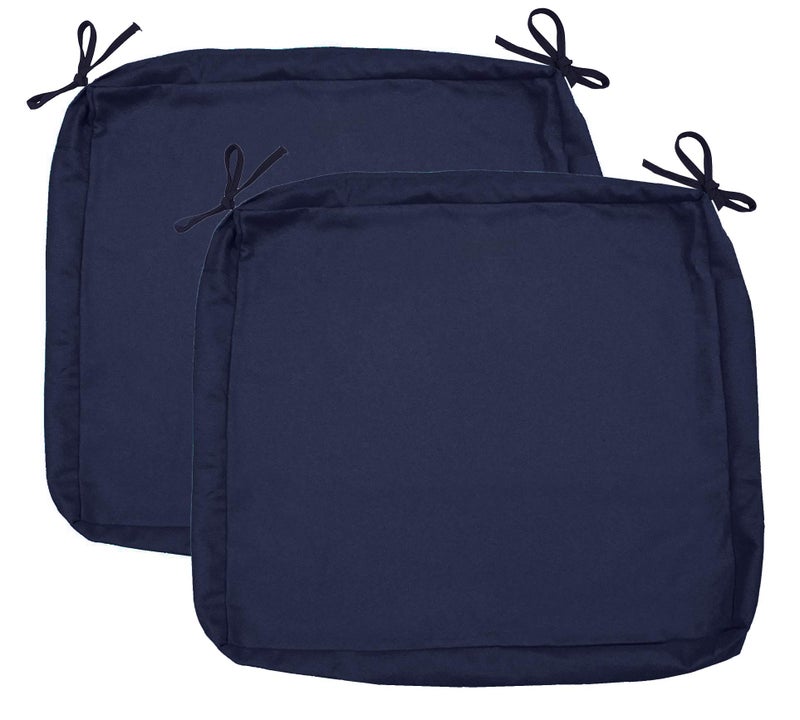 Sigmat Outdoor Seat Cushion Cover Water Repellent Square Chair Cushion Cover-Only Cover Navy 18"x18"x2"(2 covers) - Image 1