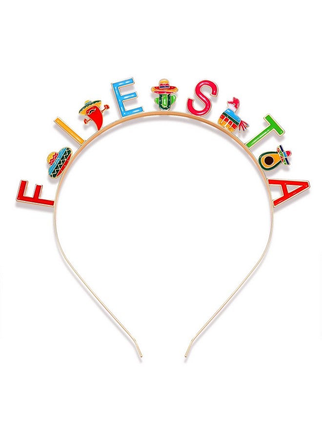 CEALXHENY Cinco De Mayo Headbands For Women, Mexican Fiesta Hairbands, Colorful Sombrero Chili Cactus Headband Mexican Hair Accessory (Pattern A) - Image 1