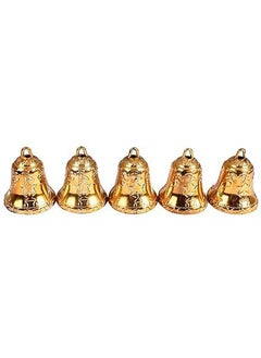 Calveir Calveir Plastic Decorative 4 inches Bell for Festival Home Decoration Christmas Tree Decoration DIY Crafts Hanging Bell Party Antique Embossed Plastic Jingle Bells Pack of 10  - Image 1
