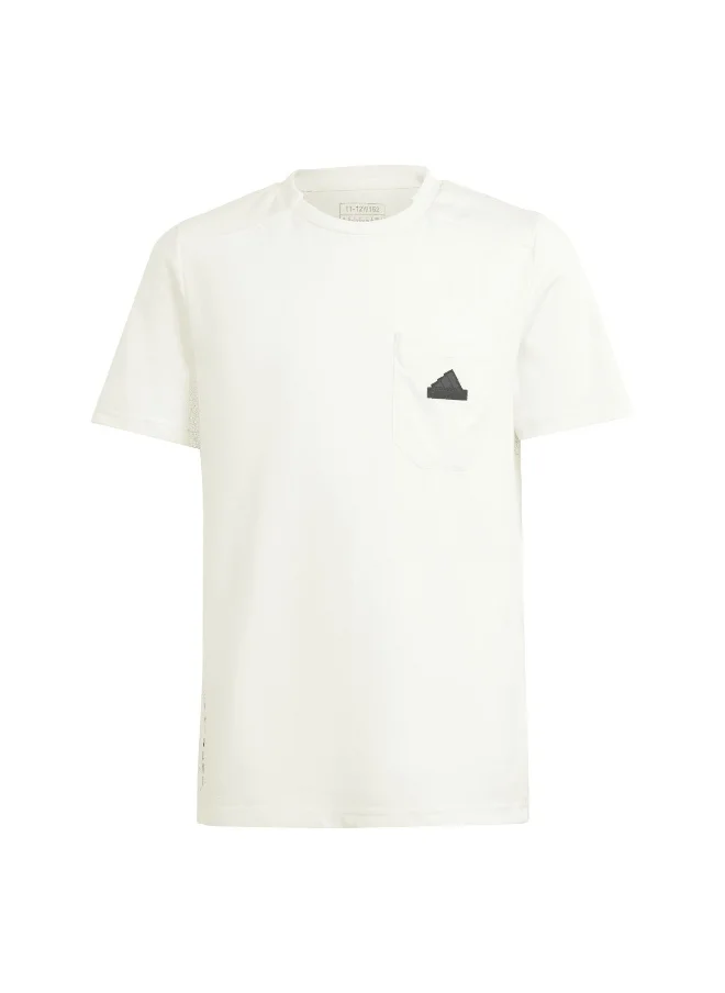 اديداس adidas J Ce T-Shirt Beige Training T-Shirts 7-8Y