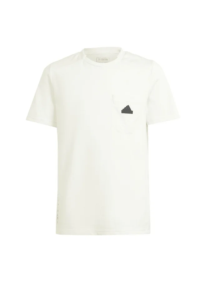 Adidas adidas J Ce T-Shirt Beige Training T-Shirts 7-8Y
