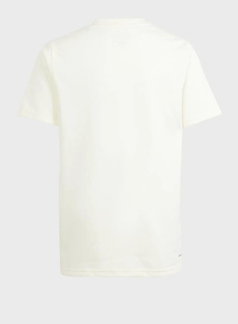 Adidas adidas J Ce T-Shirt Beige Training T-Shirts 7-8Y
