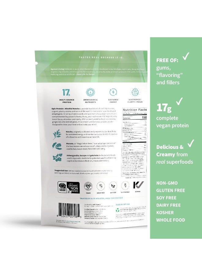 Sprout Living Organic Plant Protein Matcha Nootropics  - Image 2