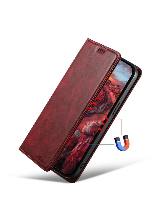 Suteni Case For iPhone 14 J02 Oil Wax Wallet Leather Phone Case - Image 5