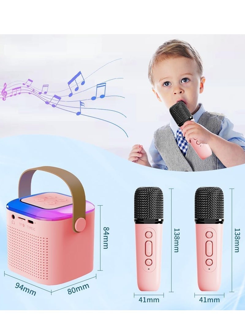 Gulf Trend Portable Karaoke Machine with 2 Wireless Microphones | Bluetooth Speaker with LED Lights | Mini Karaoke System for Kids & Adults | Supports TF Card, AUX Input, USB Playback | Ideal for Home, Outdoor, and Birthday Party Entertainment – Assorted Colors - Image 3