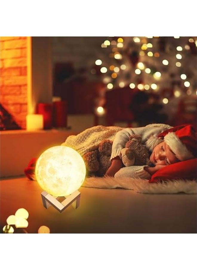 MOXO Night Lamp 4.7 inch 16 Colors LED 3D Print Moon Light with Stand & Touch Control and USB  Moon Light Lam for Kid Lover Birthday Mothers Days  - Image 5