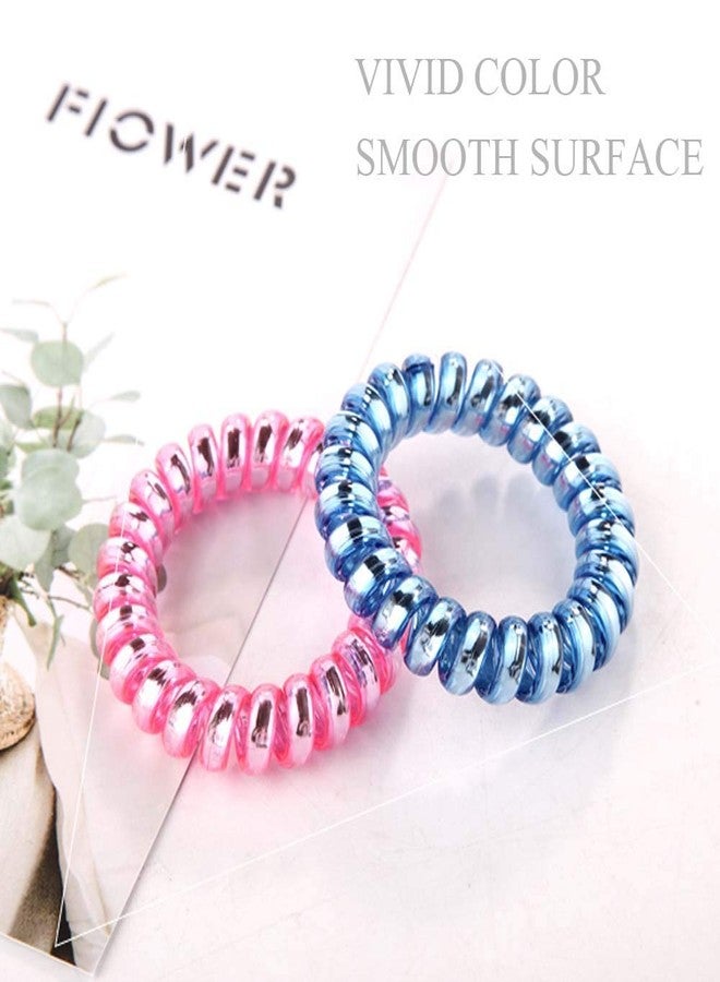 EPARTY ربطات شعر حلزونية من إي بارتي، ربطات شعر مرنة ملفوفة، ربطات شعر على شكل سلك الهاتف، ربطات شعر لا تترك تجعداً، ربطات شعر على شكل هاتف، إكسسوارات شعر ملونة للنساء والفتيات (20 قطعة) - Image 3