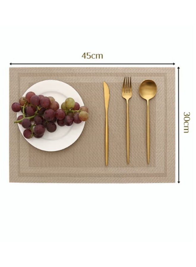6 Pieces Placemat High-quality PVC Material Heat Insulation Anti-oil Not Easy to Mold Suitable for Home Use Hotel Restaurant Cafe Etc Beige 45x30 cm - Image 4
