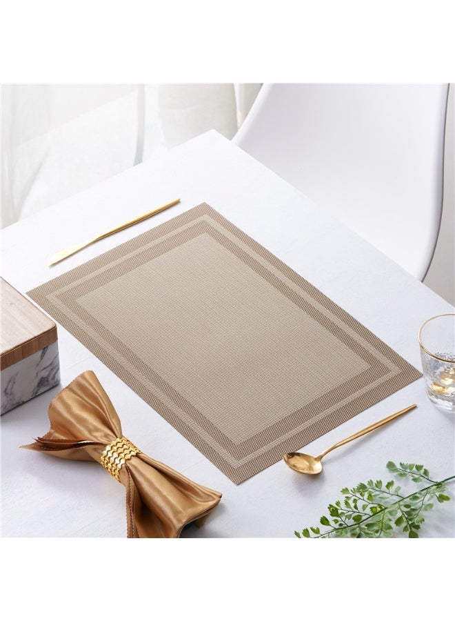 6 Pieces Placemat High-quality PVC Material Heat Insulation Anti-oil Not Easy to Mold Suitable for Home Use Hotel Restaurant Cafe Etc Beige 45x30 cm - Image 3