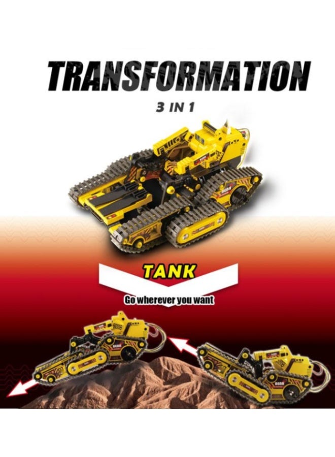 Pro'skit Pro’sKit GE-536N 3-in-1 All Terrain Robot Kit – DIY STEM Transforming Robot Toy for Kids (Tank, Stacker & Claw Car) - Image 5