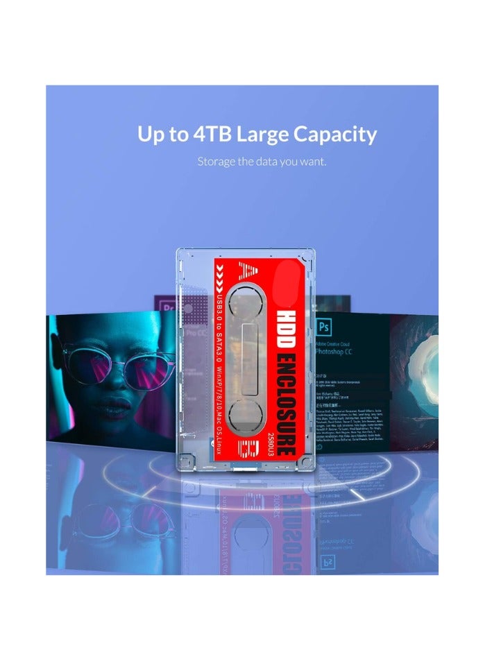 2.5-Inch USB 3.0 to SATA 3 External Hard Drive Enclosure – Transparent Tool-Free Case for 7mm/9.5mm HDD or SSD – Supports up to 4TB – UASP Compatible  - Image 3
