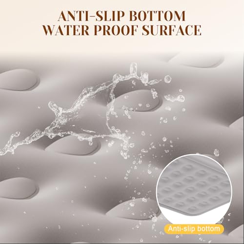 REACH HOPE Air Mattress with Built in Pump Full, Plug-in Electric Pump Self-Inflatable Air Bed, Blow Up Travel Bed, Comfortable Airbed for Rental Home, Camping and Guests.(18" Height Full, Khaki) - Image 4