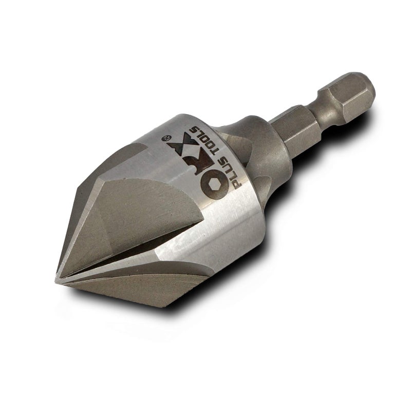 ORX PLUS TOOLS ORXPLUS Tools ORXPLUS Tools 5 Flute Metal Deburring Chamfer Drill Bit for Cleaning Pipe/Tube Burr, 87 Degree Quick Release Shank Fits for1/4'' Hex Shank Fit 3/16"-15/16"(4mm-23mm) - Image 2