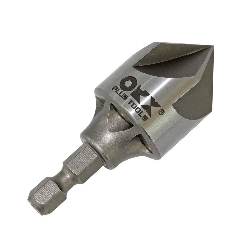 ORX PLUS TOOLS ORXPLUS Tools ORXPLUS Tools 5 Flute Metal Deburring Chamfer Drill Bit for Cleaning Pipe/Tube Burr, 87 Degree Quick Release Shank Fits for1/4'' Hex Shank Fit 3/16"-15/16"(4mm-23mm) - Image 1