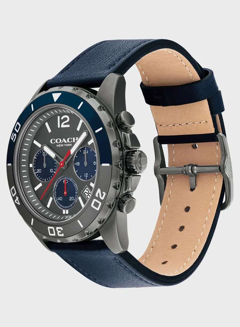COACH Leather Strap Chronograph Watch
