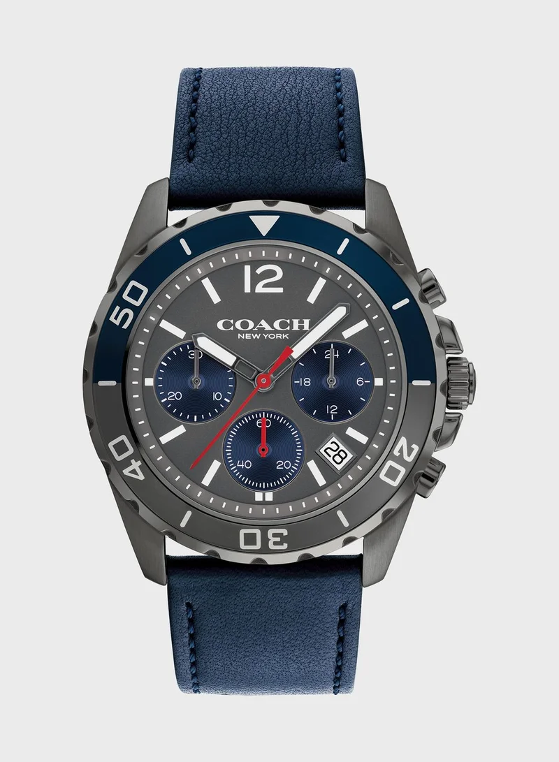 COACH Leather Strap Chronograph Watch