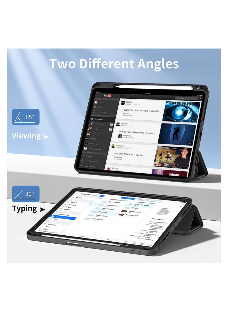 ELTRAZONE Case Compatible with iPad Pro 11 Case 2021/2020 with Pencil Holder, for iPad Pro 11 Inch Case 3rd/2nd Generation, Trifold Stand Protective Case with Soft TPU Back - Image 2